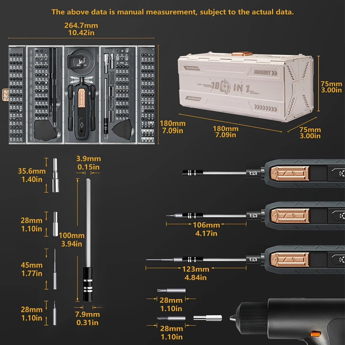 JAKEMY 180 In 1 Magnetic Screwdriver Set For Mobile PC