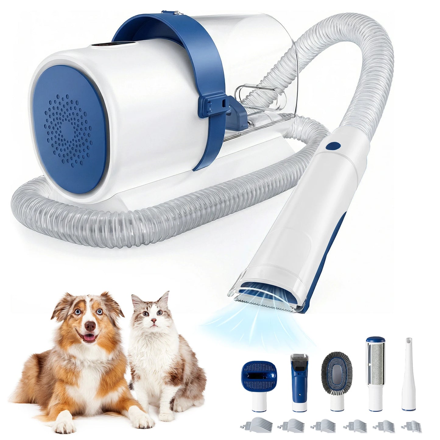 Professional Pet Grooming Vacuum Kit With Cordless Low Noise Clippers For Cats