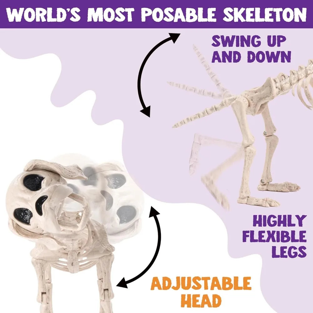 Full Body Poseable Fake Dog Skeleton Halloween Graveyard Decor