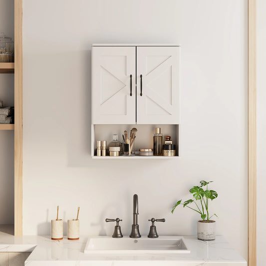Huisenitre Wall Mounted Cabinet With Adjustable Shelves For Bathroom