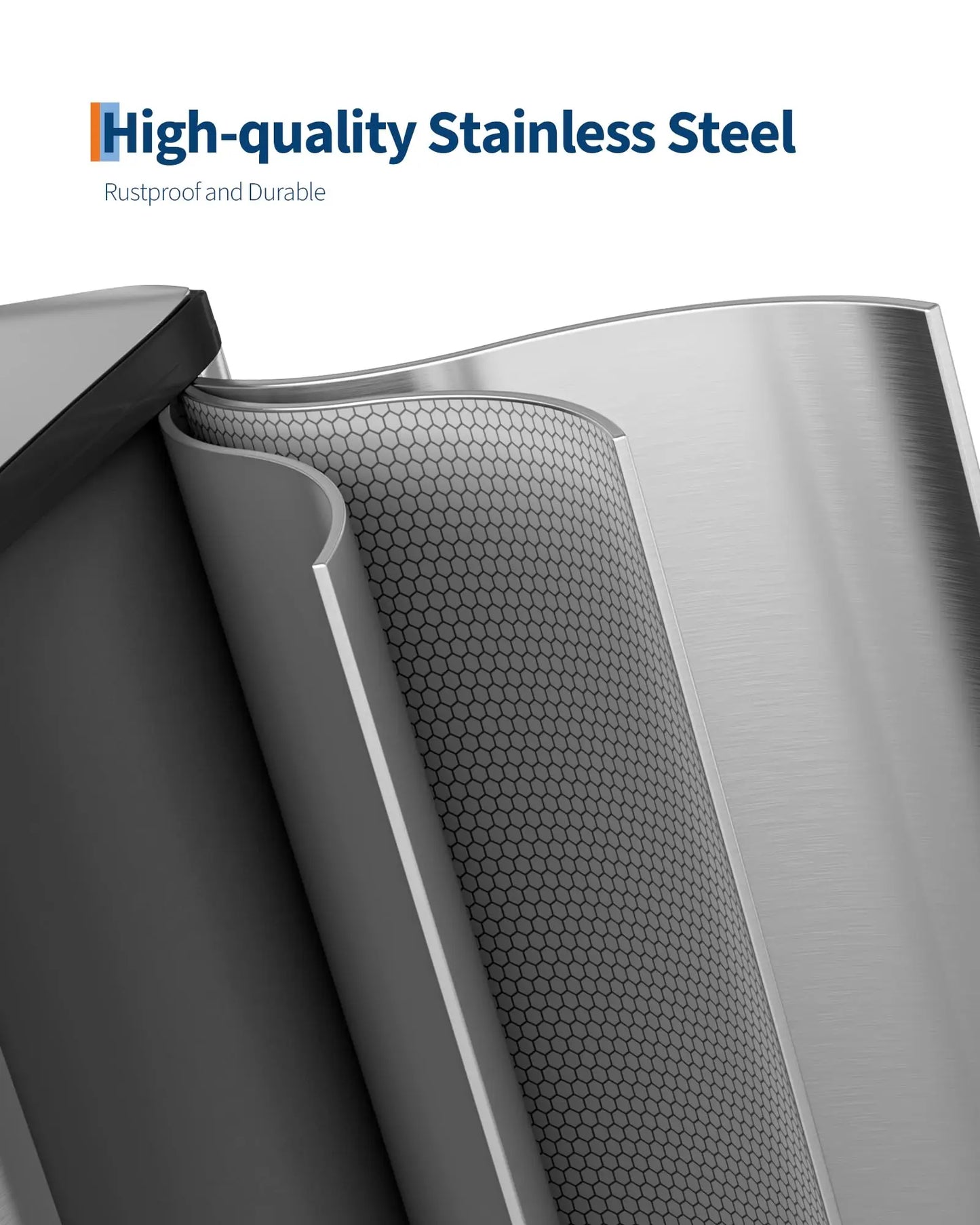 Dual Compartment Stainless Steel Trash Can With Step On Lids