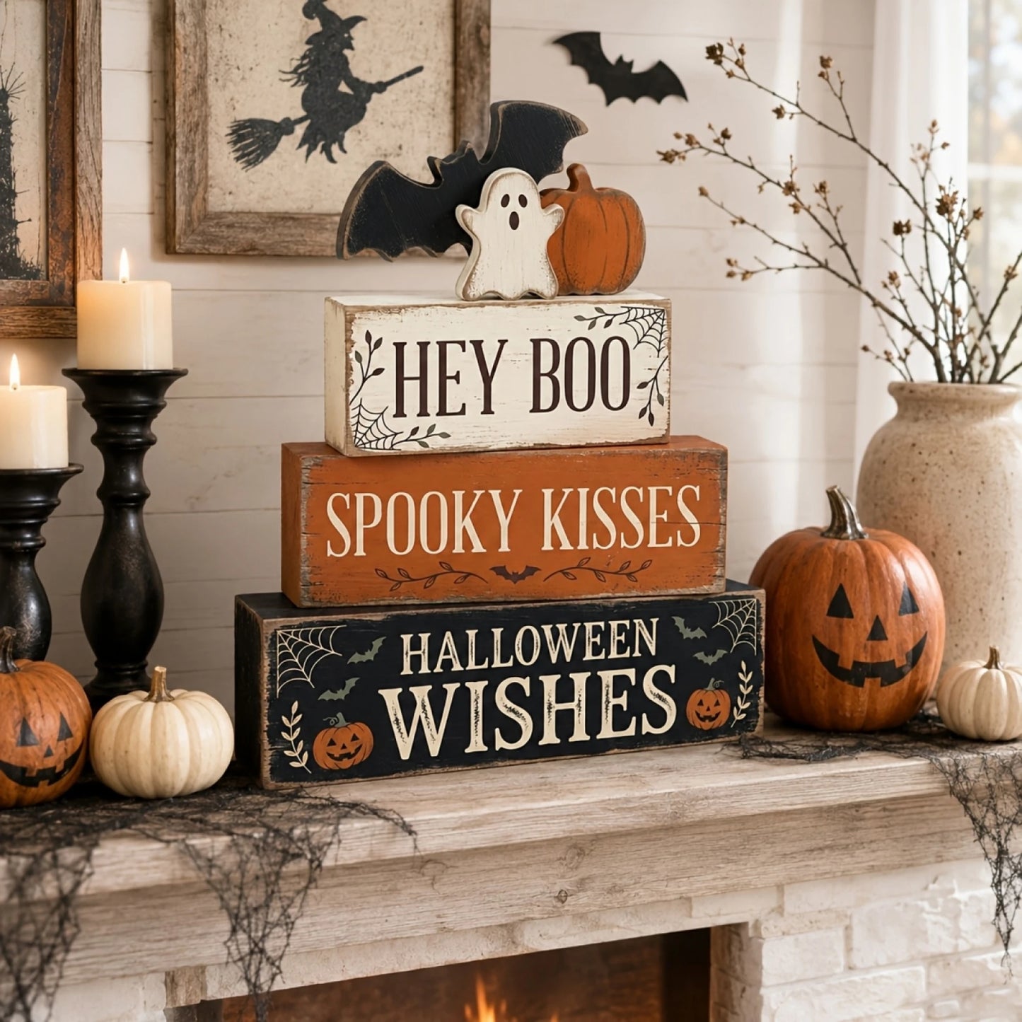 Rustic Halloween Tiered Centerpiece Farmhouse Table Decor
