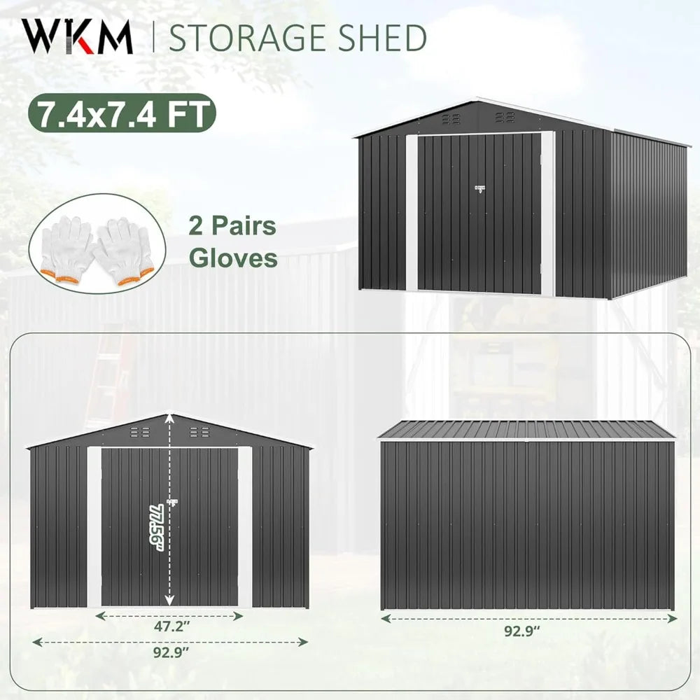 XIAOLANG Outdoor Metal Storage Shed With Lockable Doors