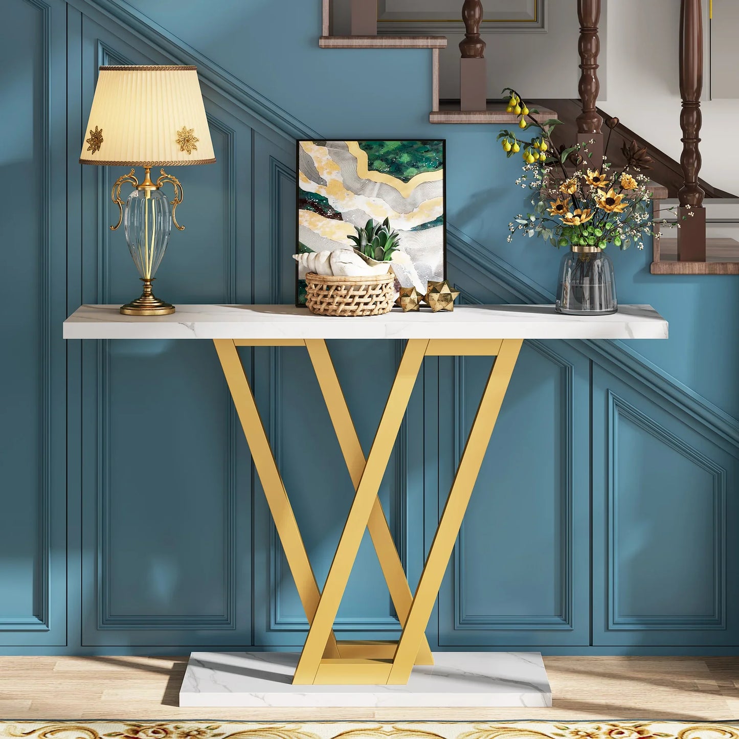 Tribesigns Modern Industrial Console Table For Entryway Living Room