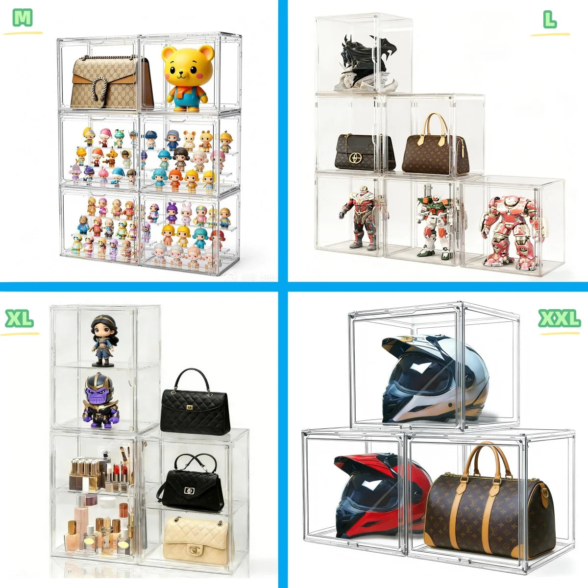 Acrylic Display Box Transparent Stackable Organizer for Blind Box Collectibles