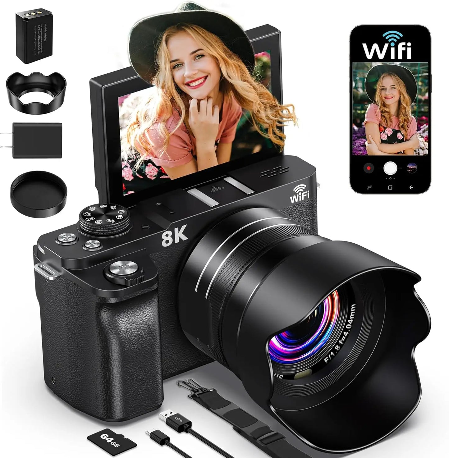 80MP Auto Focus Camera For Beginners With 32GB SD Card