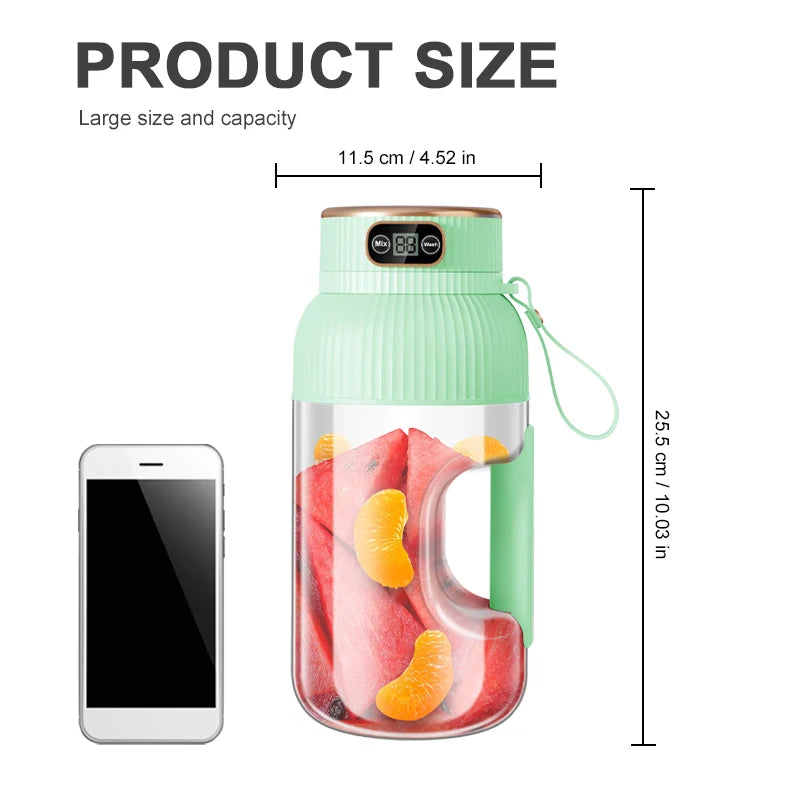 Portable Juicer Blender USB Charging 1000ML Fruit Smoothie Cup