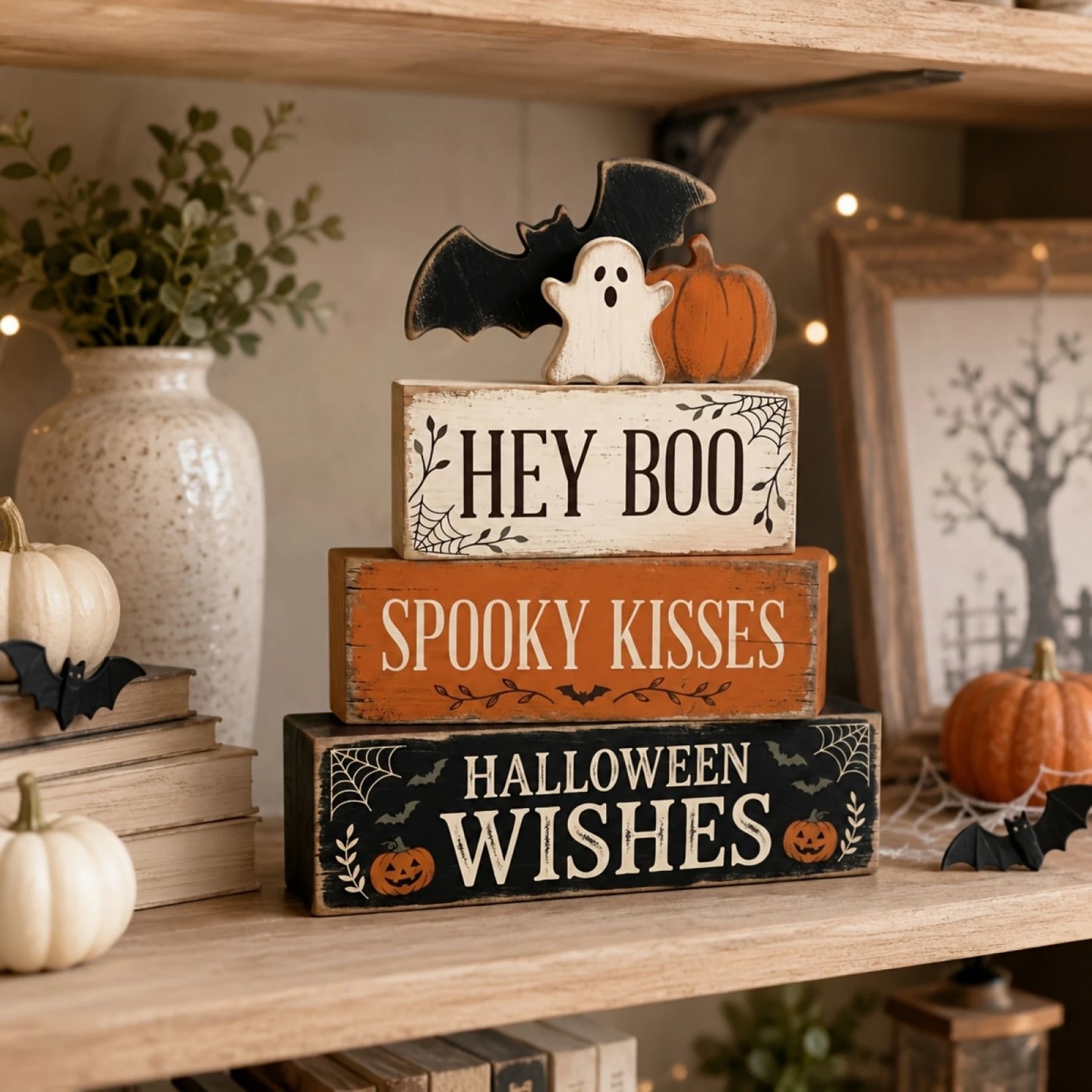 Rustic Halloween Tiered Centerpiece Farmhouse Table Decor