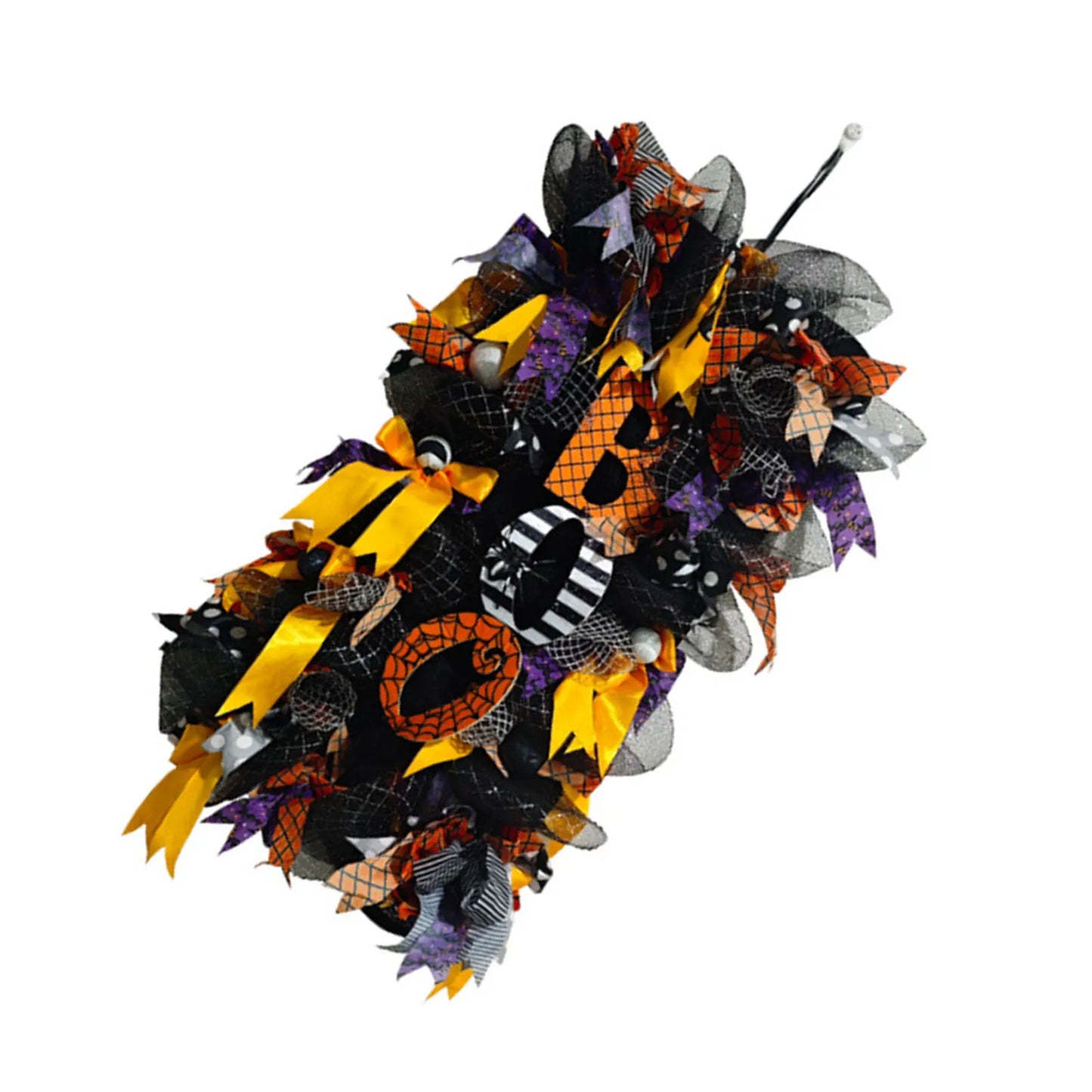Spooky Halloween Wreath With Pumpkin Spiderweb Door Decoration