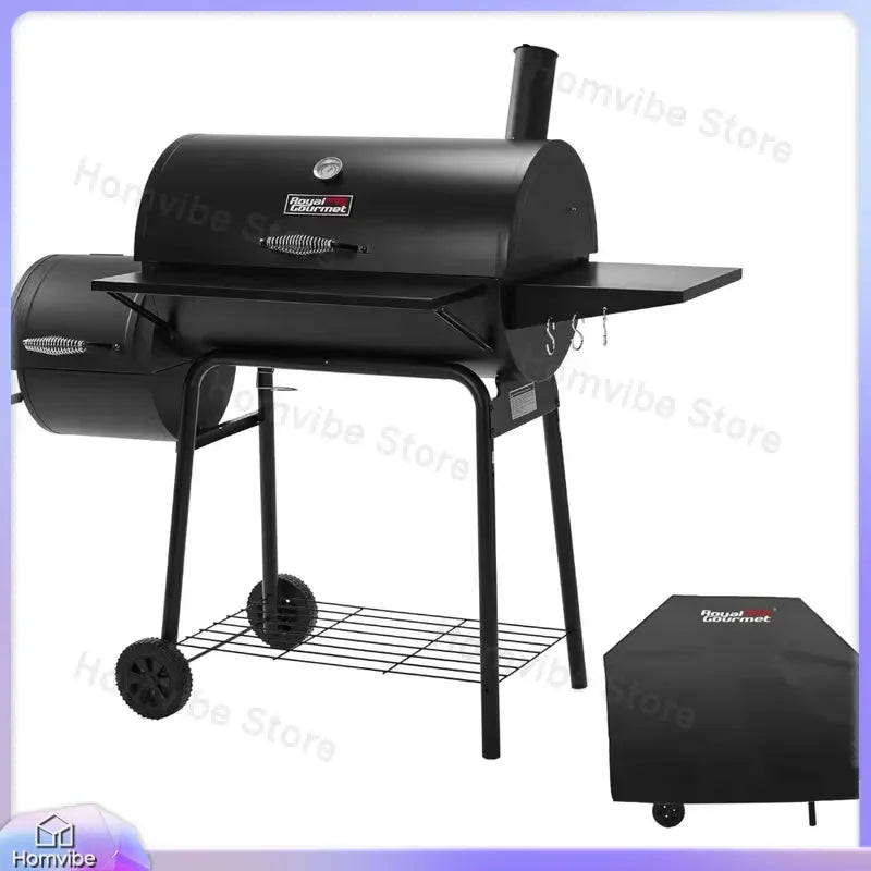 Charcoal Offset Smoker Grill for Outdoor Cooking, Durable Stainless Steel