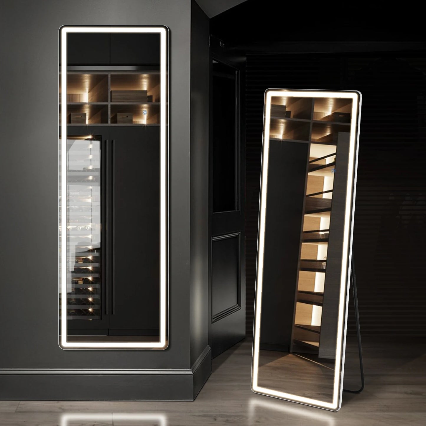 JHK Full Length LED Light Mirror With Aluminum Alloy Frame