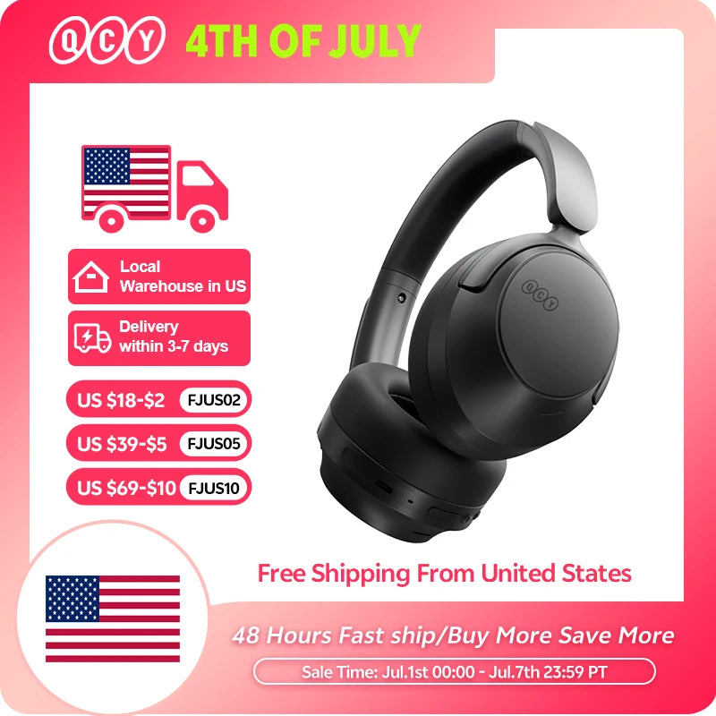 QCY H3S Over-Ear Headphones With Hi-Res LDAC Spatial Sound ANC