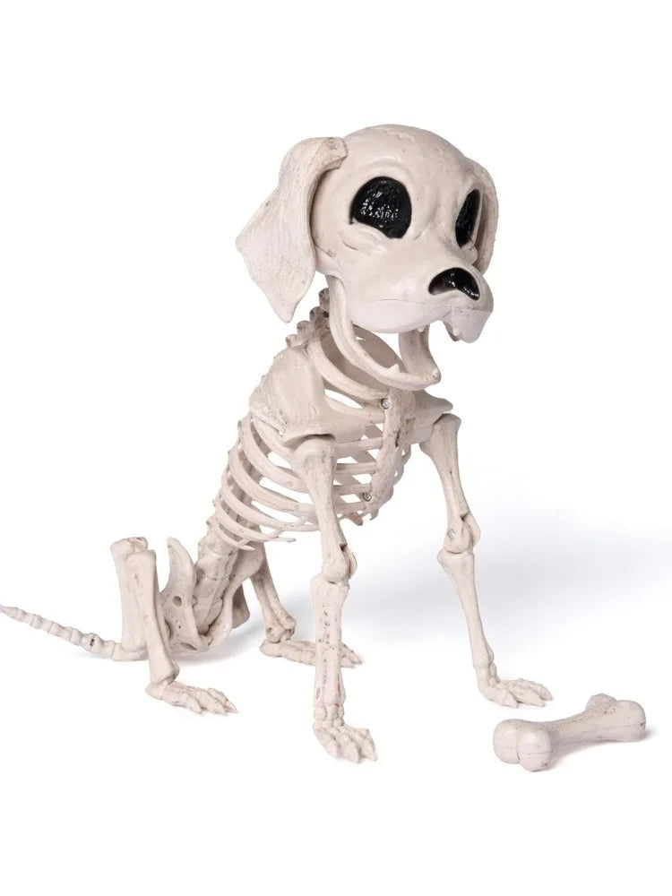 Full Body Poseable Fake Dog Skeleton Halloween Graveyard Decor