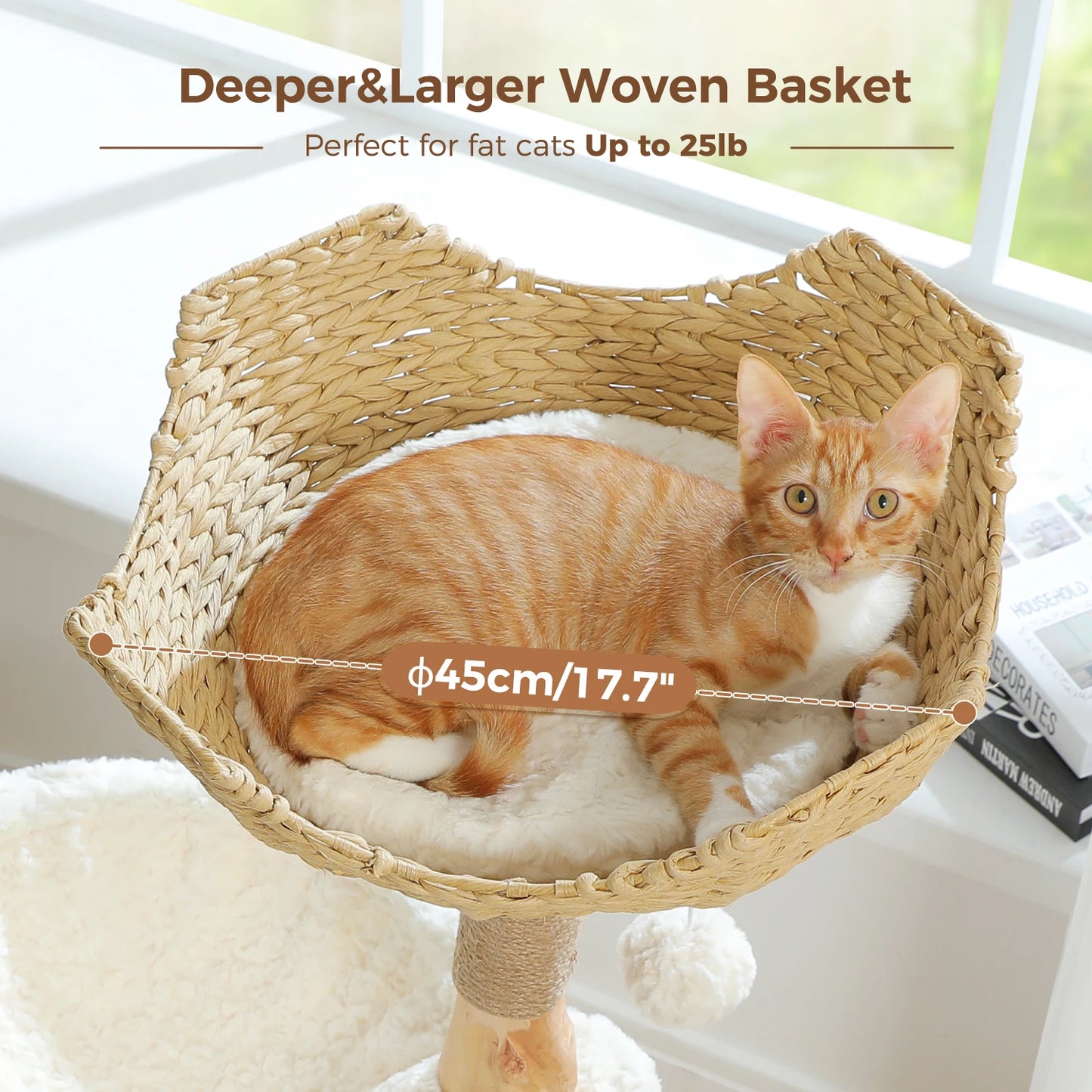 PAWZ Road Modern Cat Tree Tower With Natural Scratching Posts
