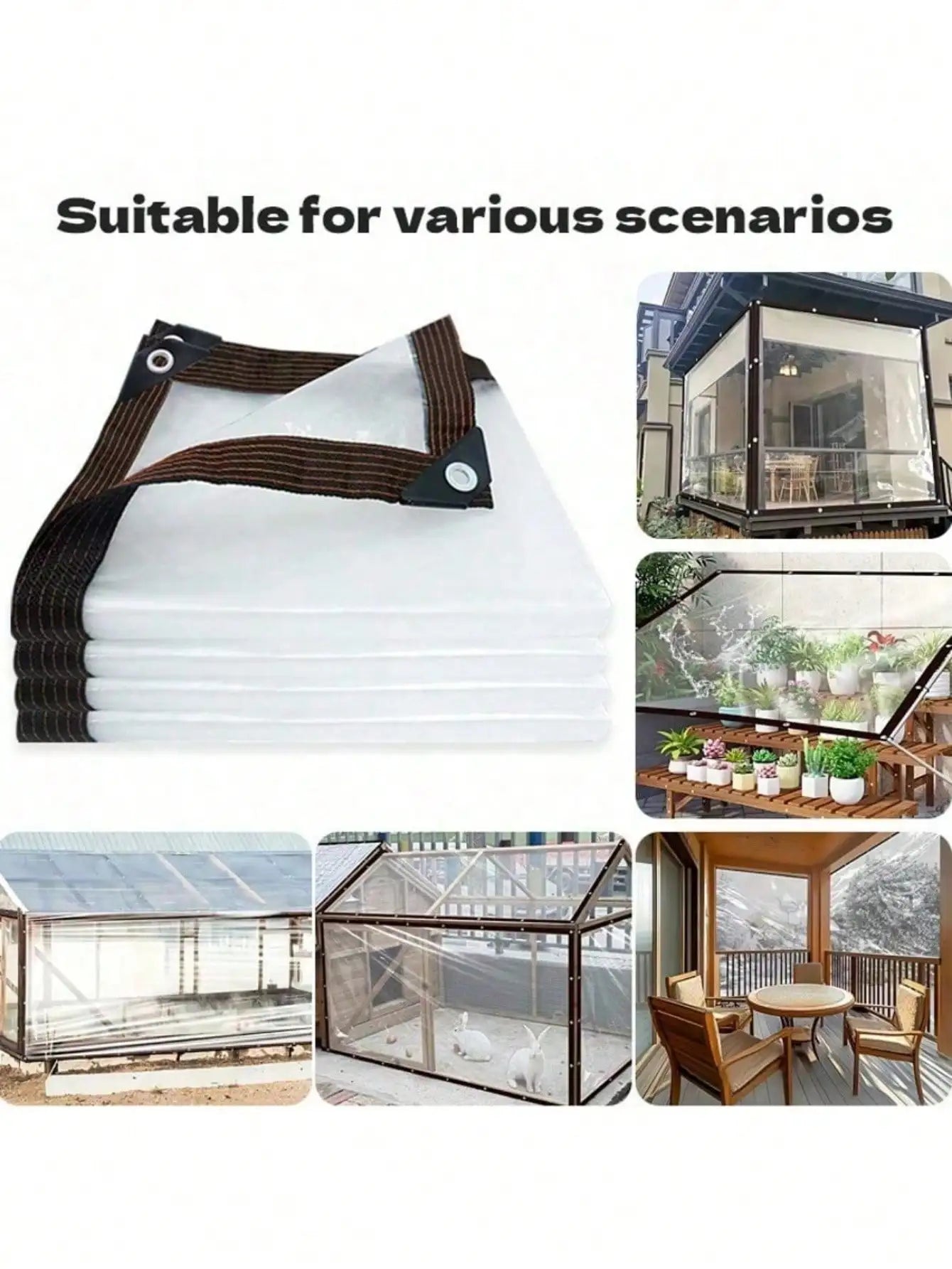 Heavy Duty Waterproof Transparent Tarp For Patio And Garden Use