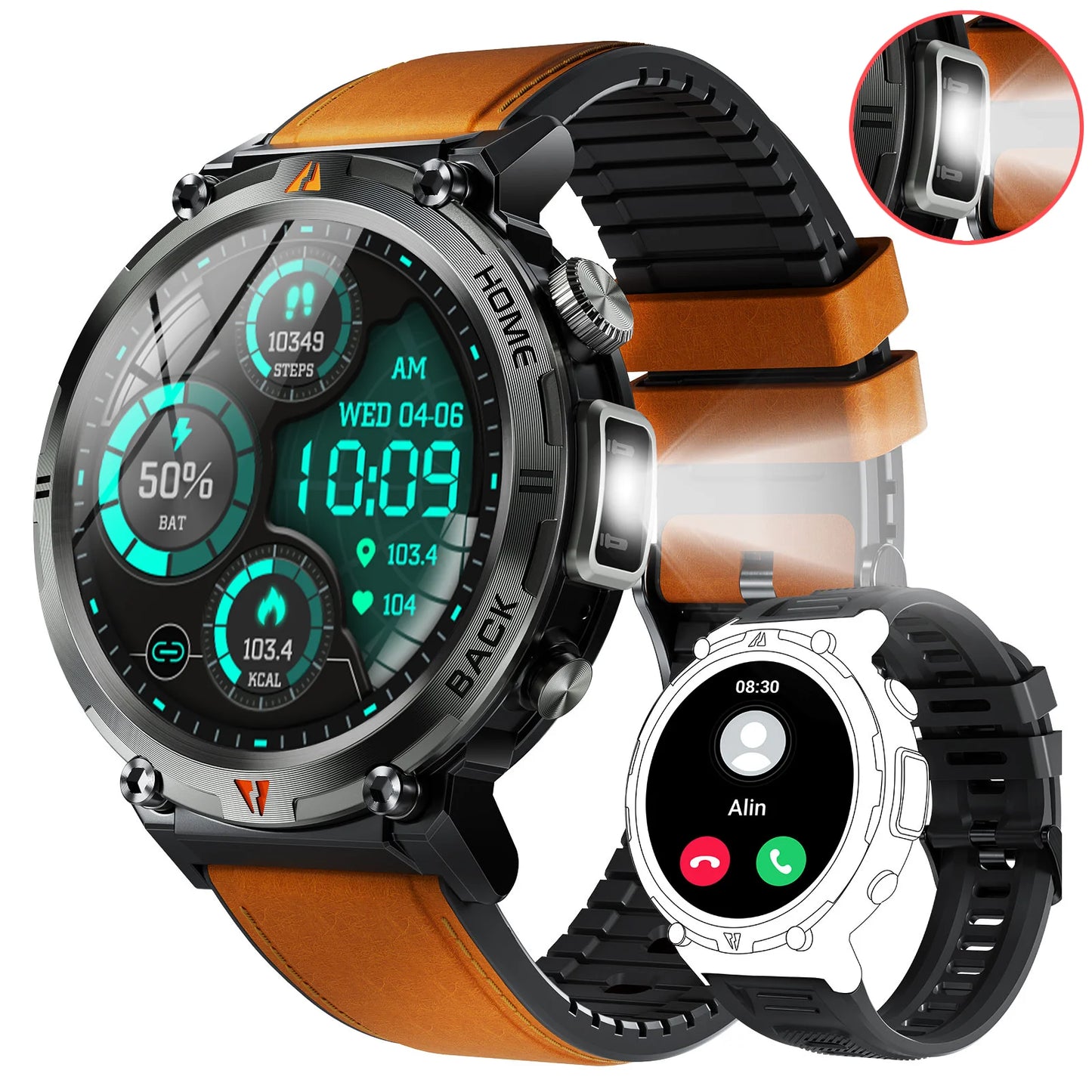 EIGIIS KE3 Bluetooth Smartwatch for Men Full Touch Health Monitor