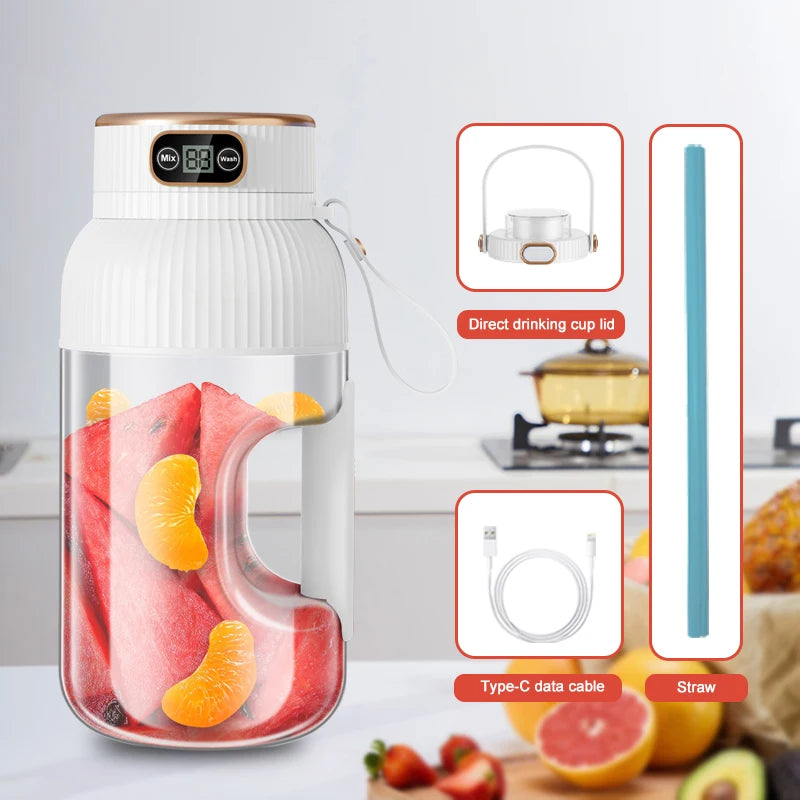 Portable Juicer Blender USB Charging 1000ML Fruit Smoothie Cup