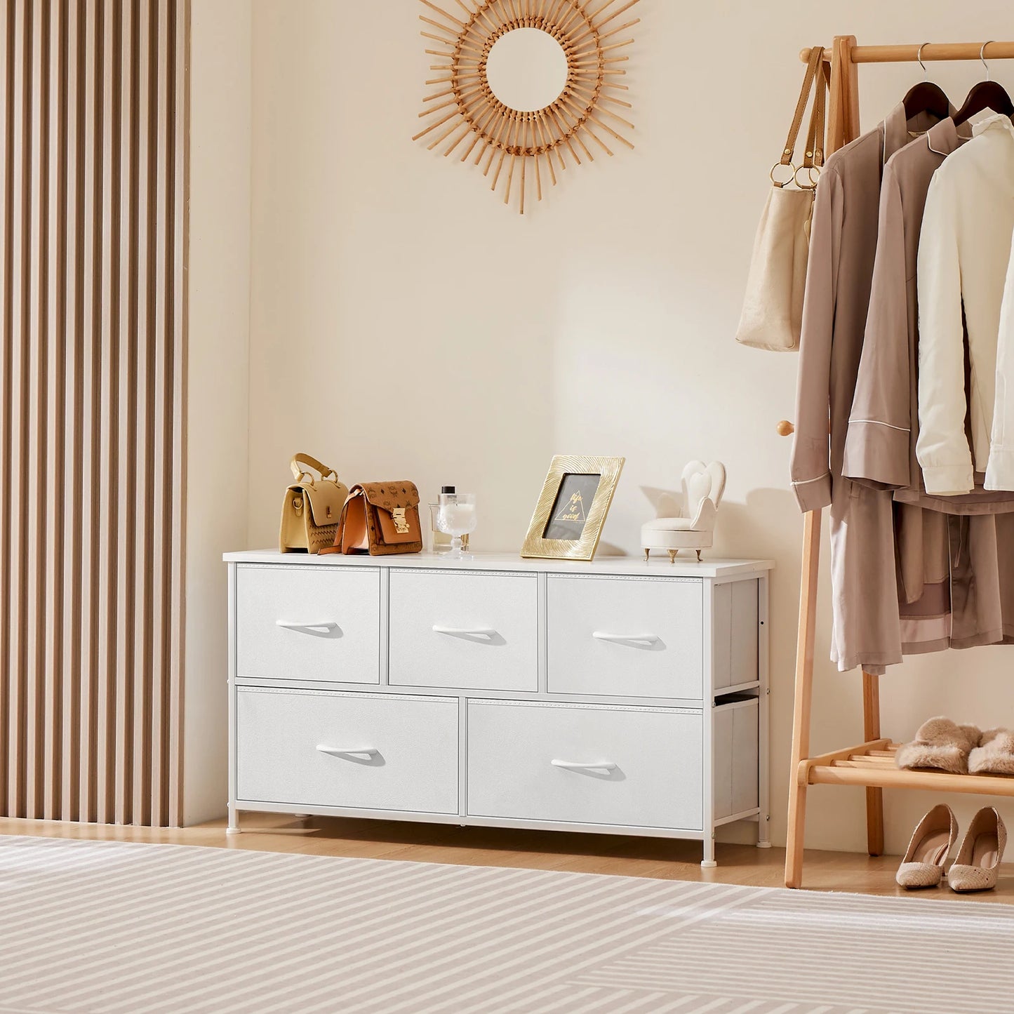 JHK Wardrobes For Bedroom With Fabric Drawers Storage Cabinet