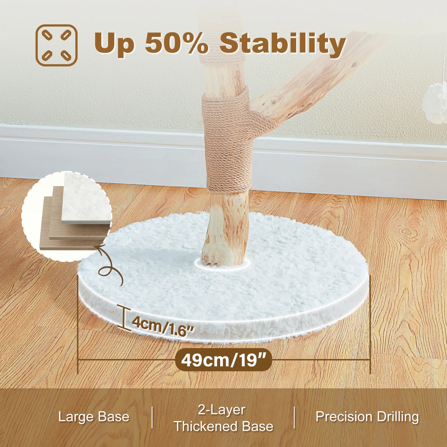 PAWZ Road Modern Cat Tree Tower With Natural Scratching Posts