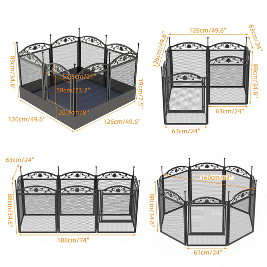 BINGOPAW Eight Panel Heavy Duty Dog Playpen Whelping Outdoor Use