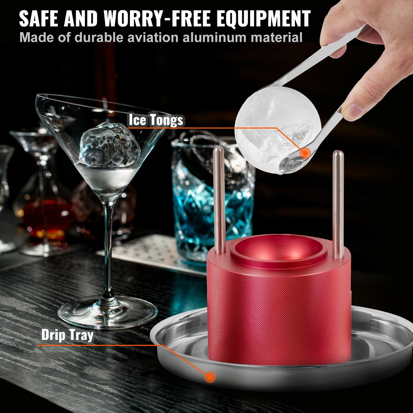 VEVOR Aviation Aluminum Ice Ball Press For Ice Sphere Maker
