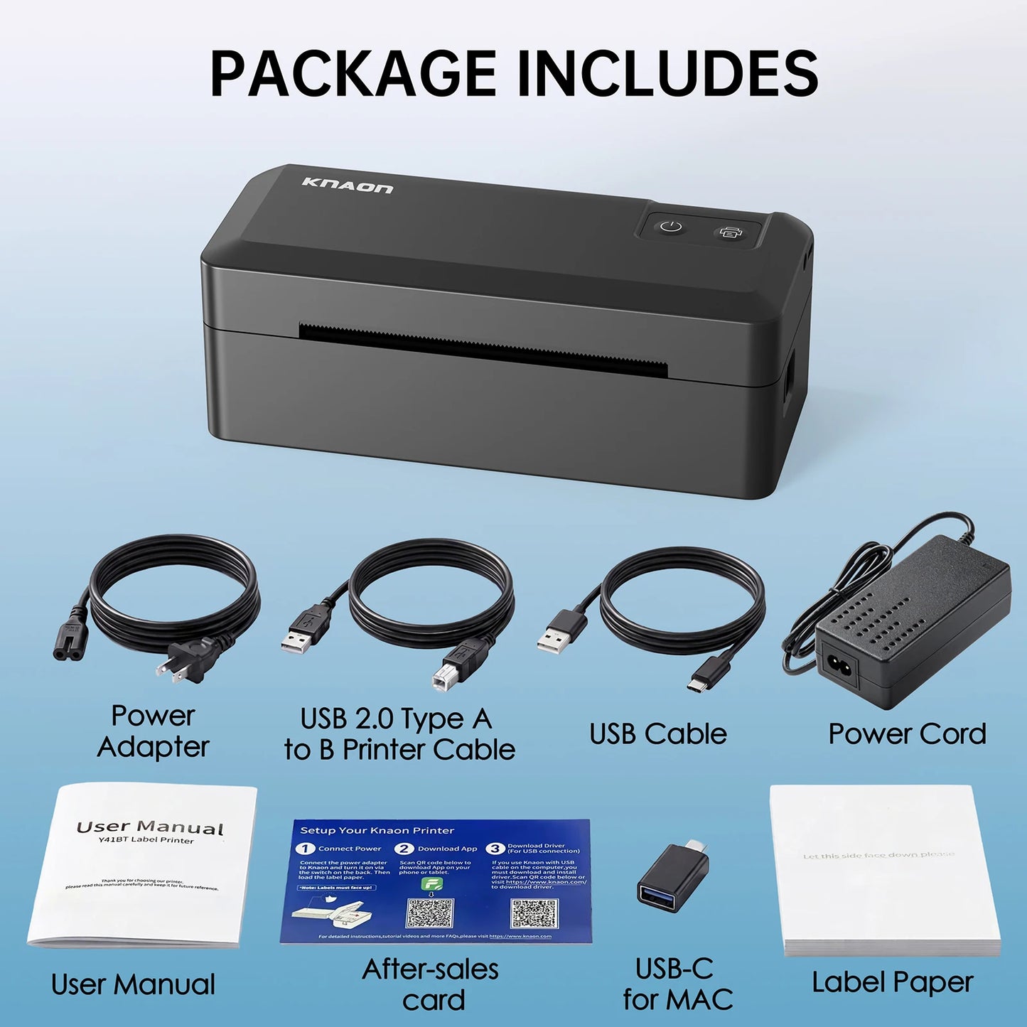 Knaon Thermal Shipping Label Printer Bluetooth for Small Business