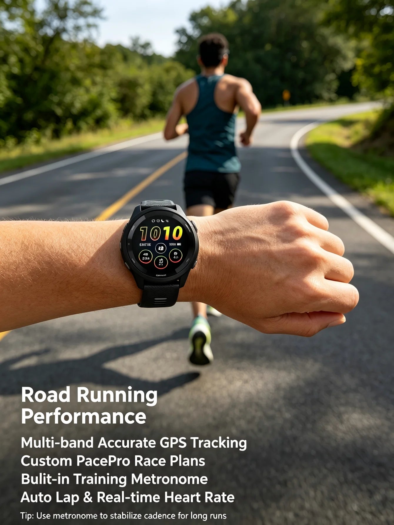 Garmin Forerunner 265 GPS Running Smartwatch Multi Band GPS