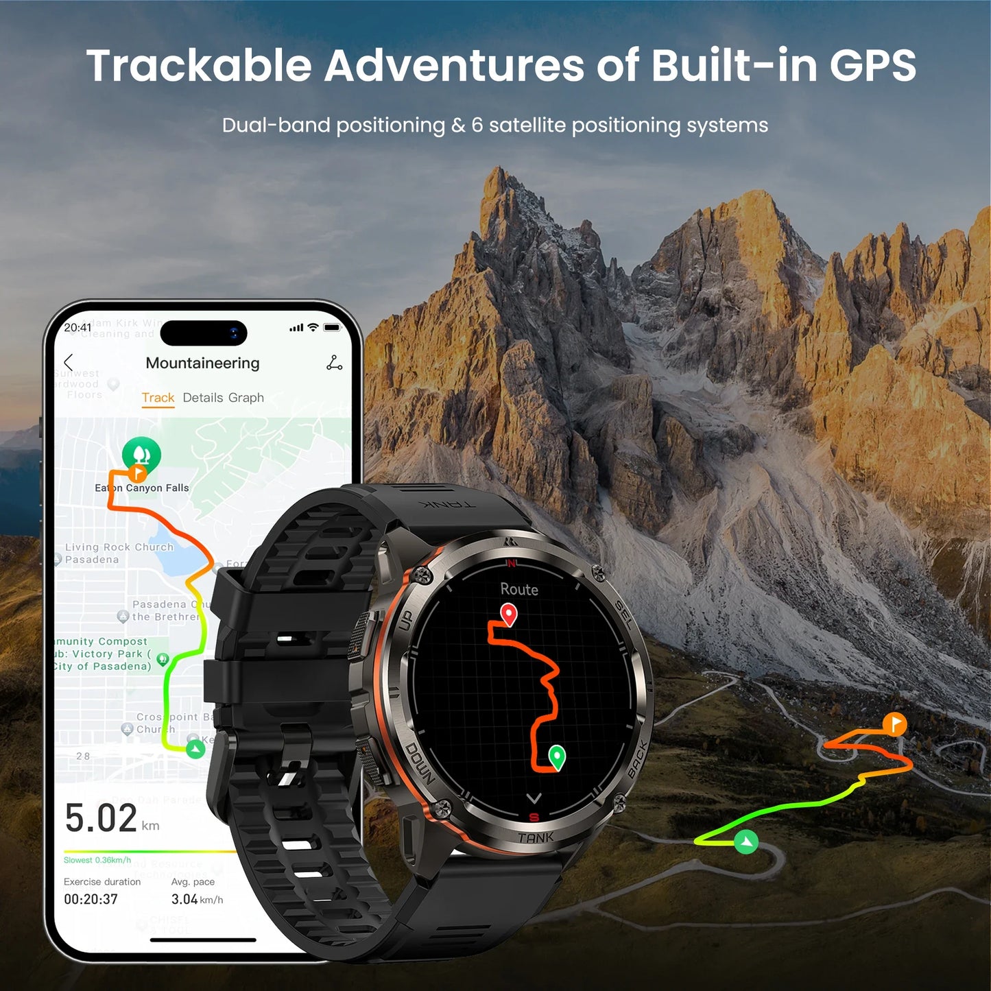 KOSPET Tank T3 Ultra 2 GPS Smartwatch With Bluetooth Calls
