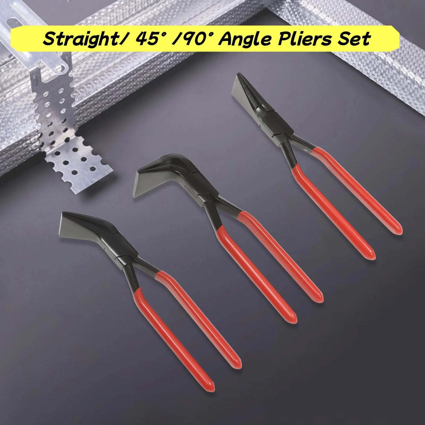 3 Piece Metal Bending Pliers Set Straight 45 Degree And 90 Degree For DIY