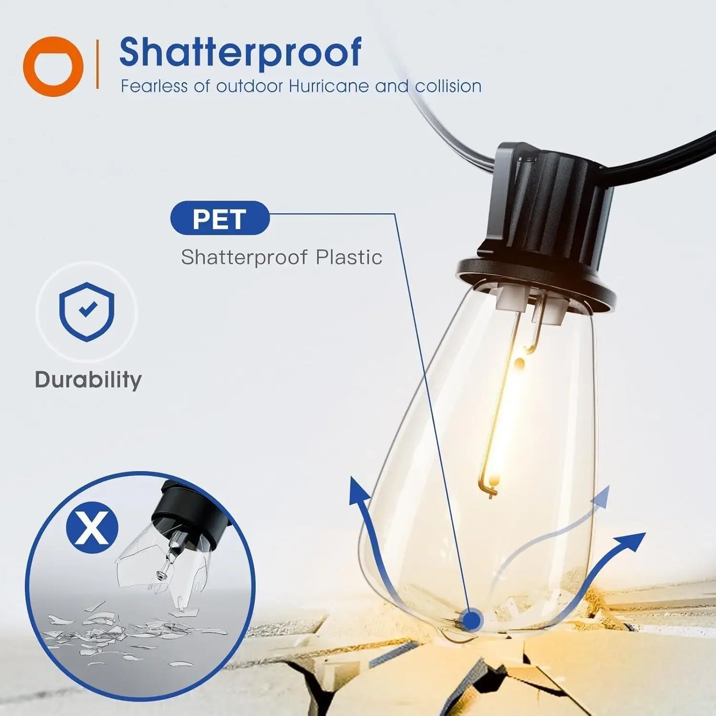 MIMIRGB Waterproof LED Outdoor String Lights For Patio