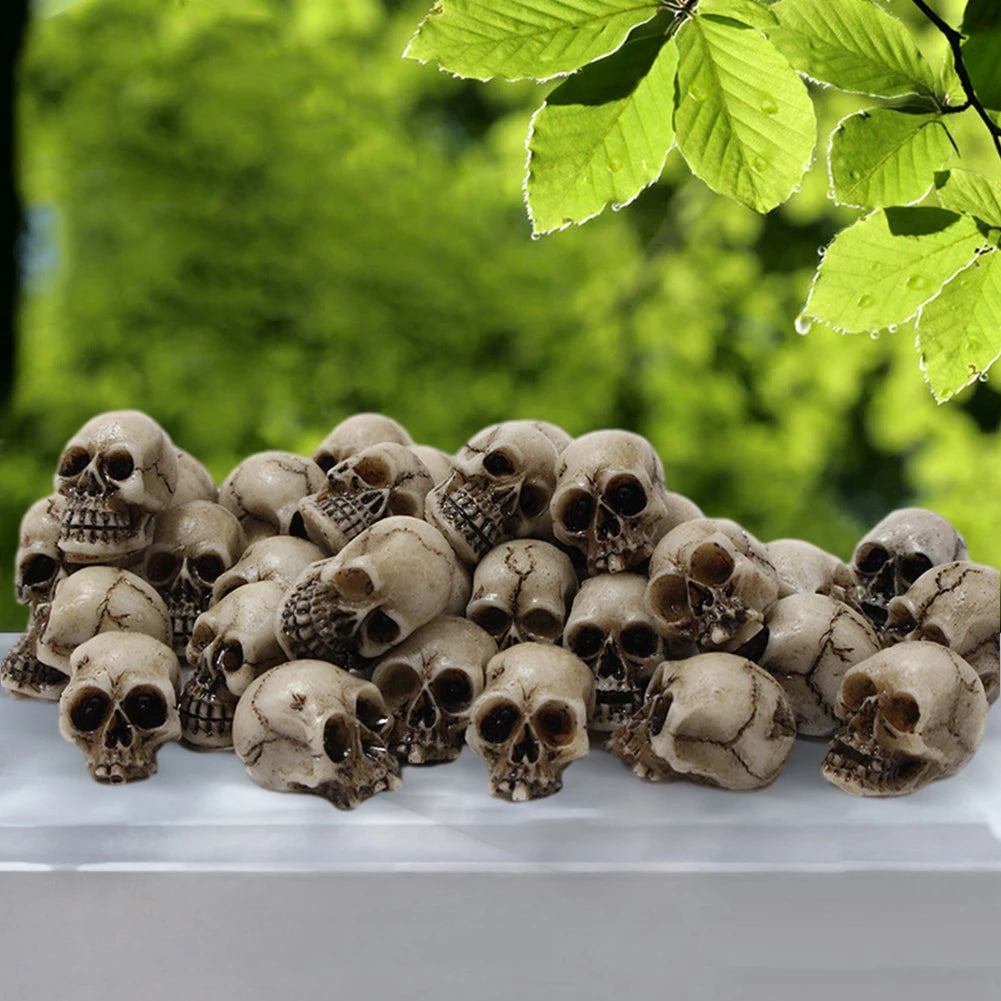 Gothic Resin Skull Statues Halloween Garden Potted Plant Decorations