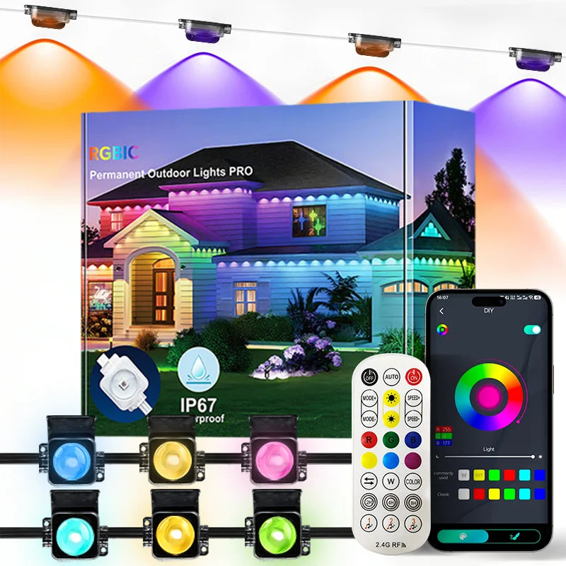 MIMIRGB Smart Outdoor Eaves Lights IP67 Waterproof With App Control
