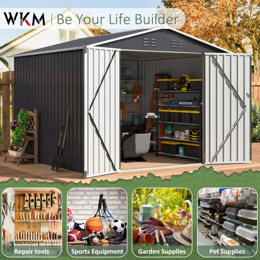 XIAOLANG Outdoor Metal Storage Shed With Lockable Doors