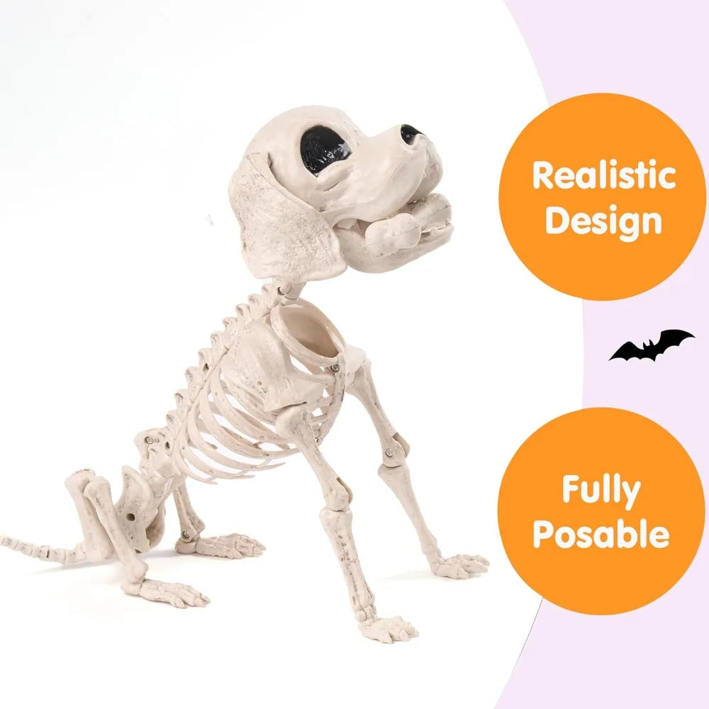 Posable Full Body Dog Skeleton Halloween Graveyard Party Decor