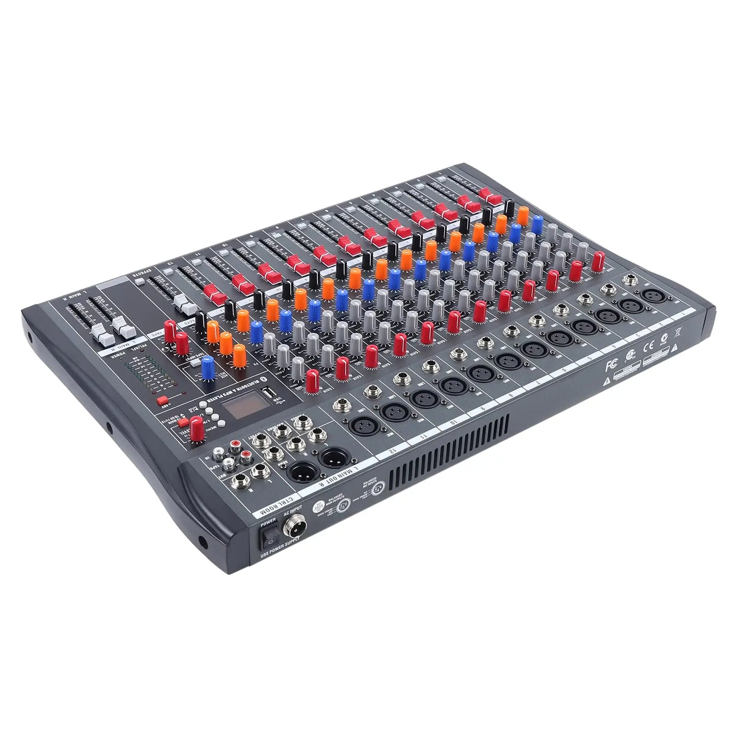 12 Channel DJ Mixer Studio Console With USB Audio Interface