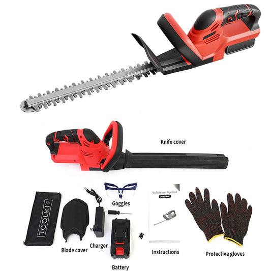 Cordless Hedge Trimmer Electric With Battery Charger For Yard Care