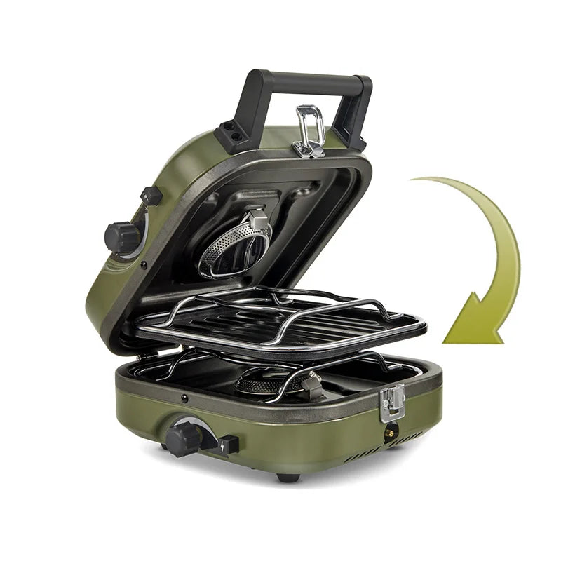 Naturehike 2 Burner Portable Folding Camping Gas Stove With Griddle
