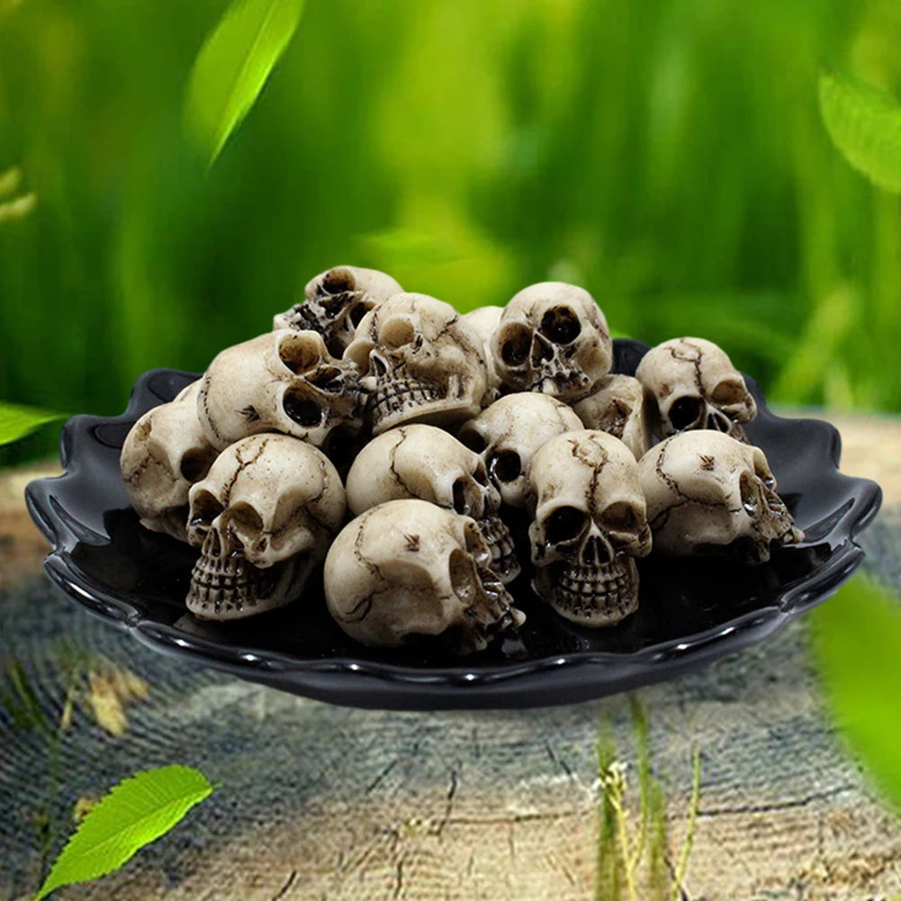 Gothic Resin Skull Statues Halloween Garden Potted Plant Decorations
