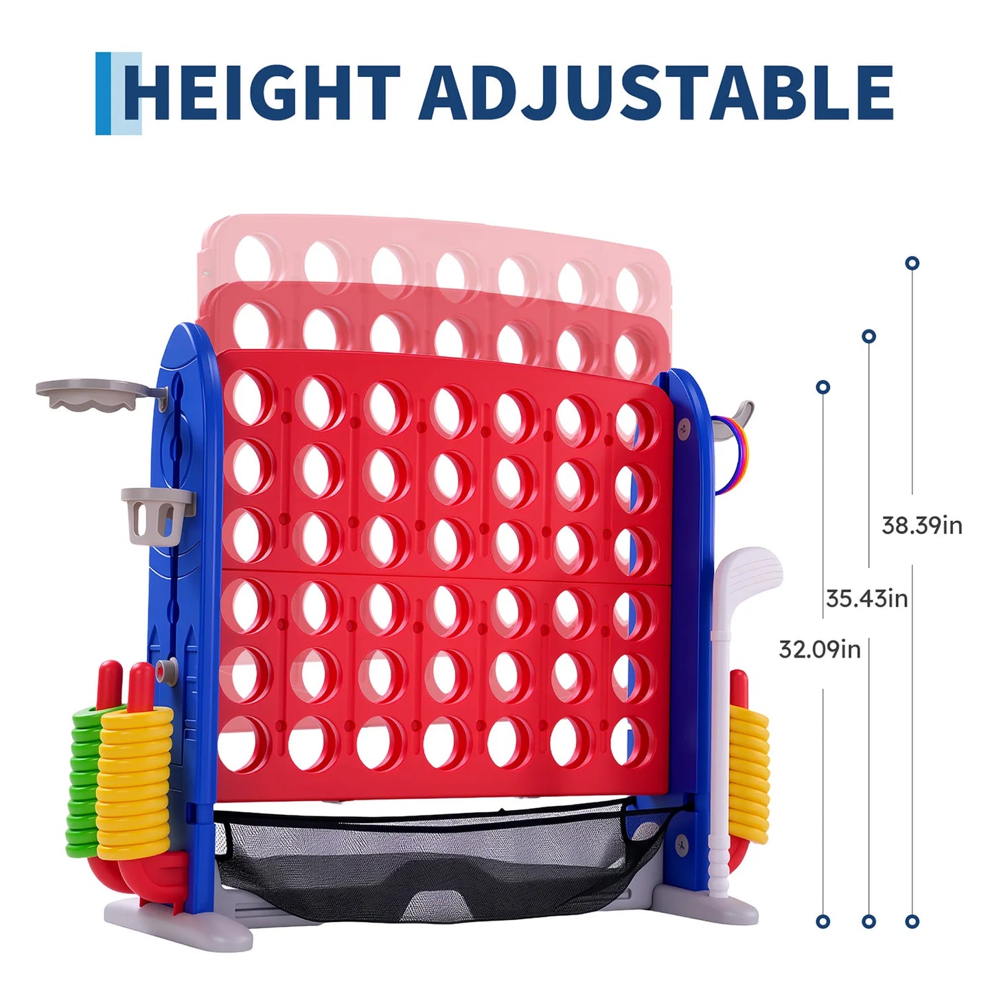 Giant Four In A Row Basketball Ring Toss Outdoor Game