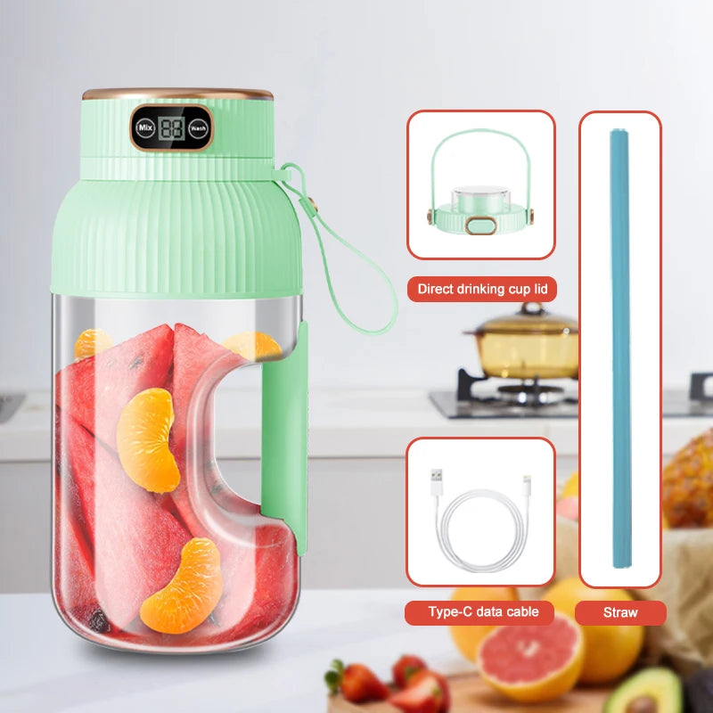 Portable Juicer Blender USB Charging 1000ML Fruit Smoothie Cup