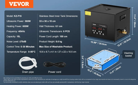 SucceBuy Ultrasonic Cleaner For Dishes Portable Dishwasher With Timer