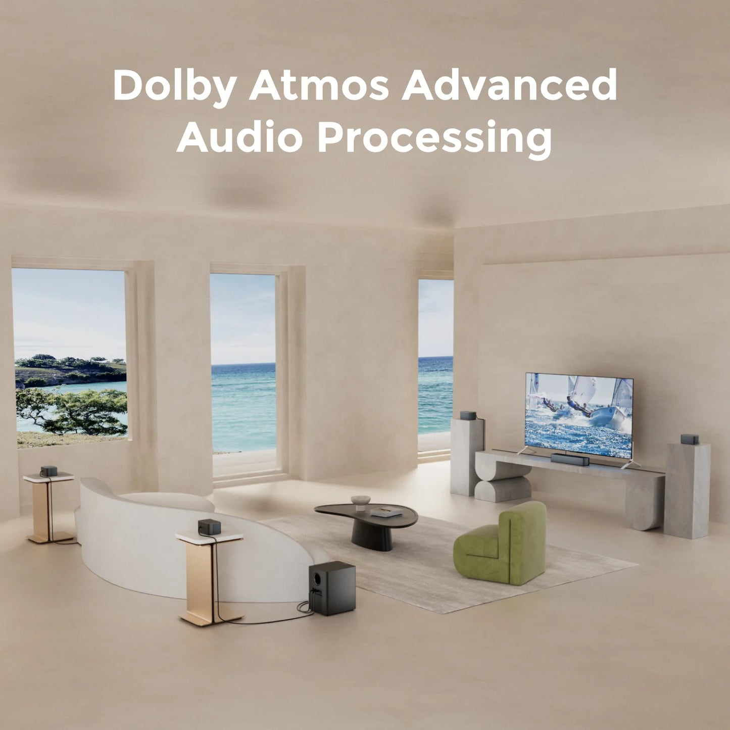 ULTIMEA Poseidon D80 Boom 7.1 Channel Dolby Atmos Soundbar Subwoofer