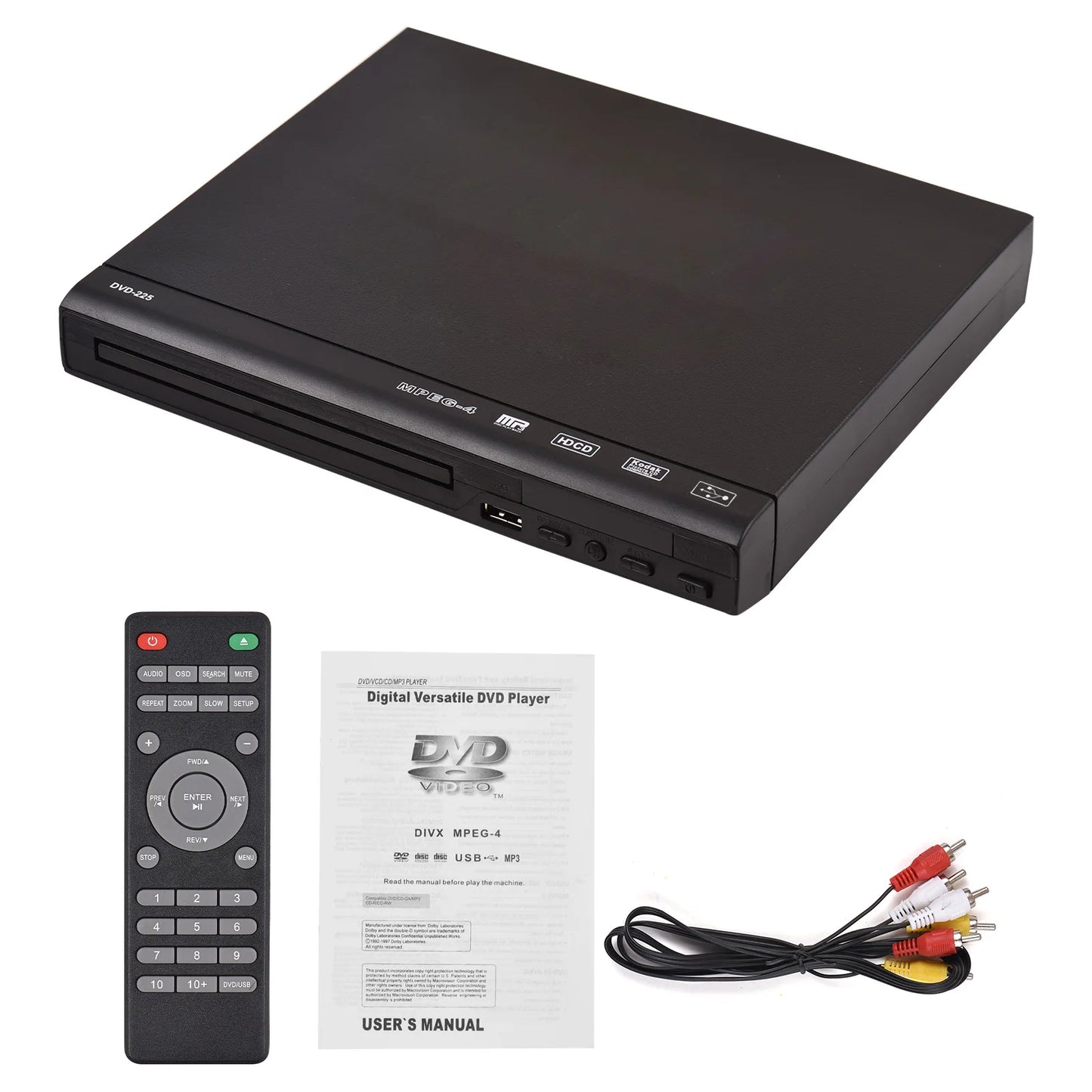 Arealer DVD225 CD DVD Player With Remote And AV Output