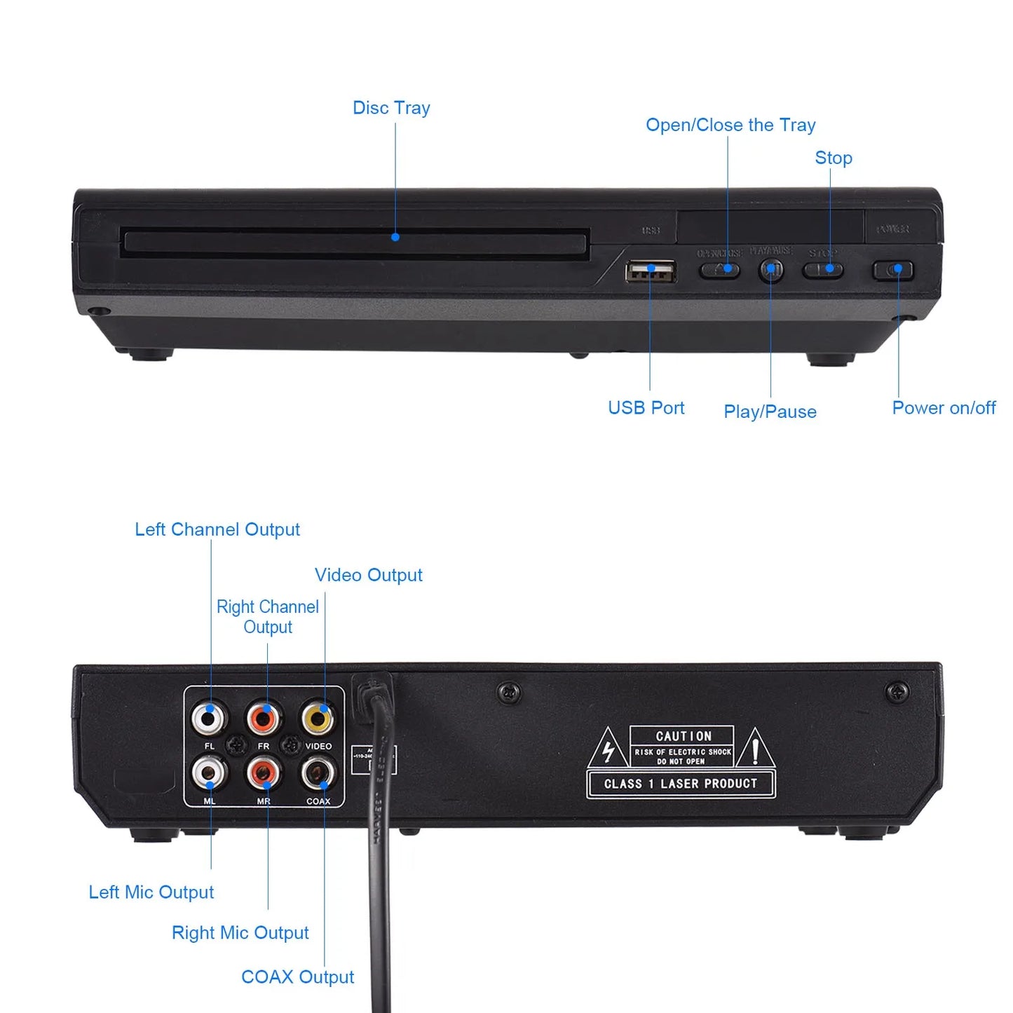 Arealer DVD225 CD DVD Player With Remote And AV Output
