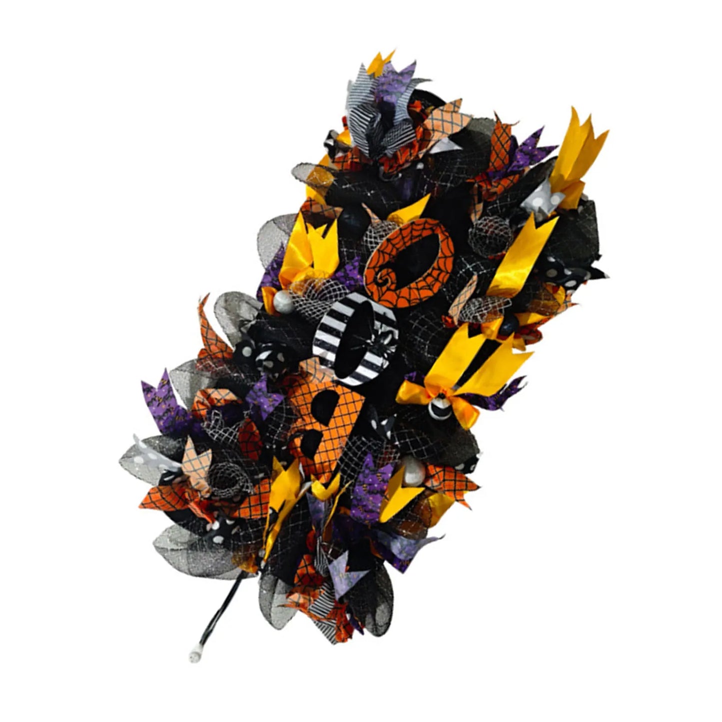 Spooky Halloween Wreath With Pumpkin Spiderweb Door Decoration