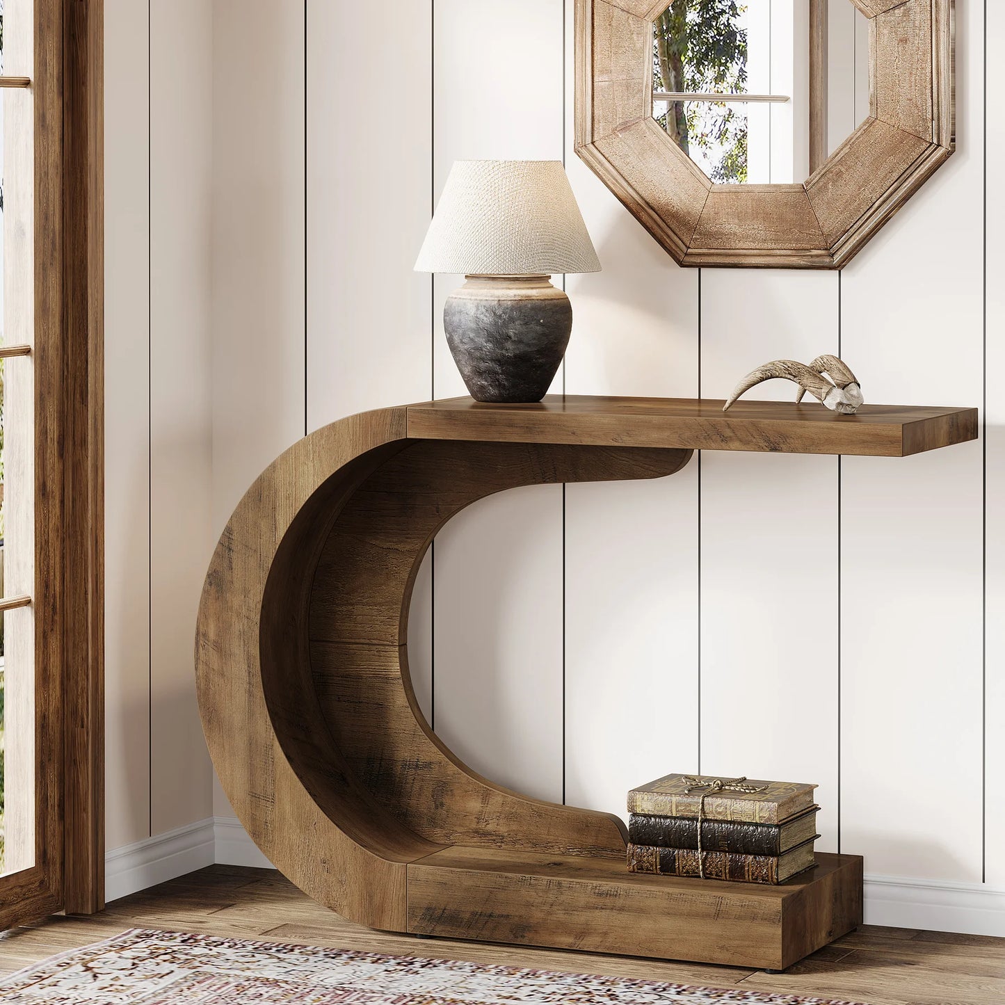 Tribesigns Mid Century Modern Wood Console Table For Entryway