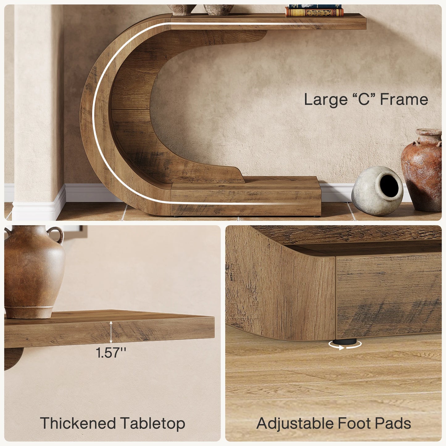 Tribesigns Mid Century Modern Wood Console Table For Entryway