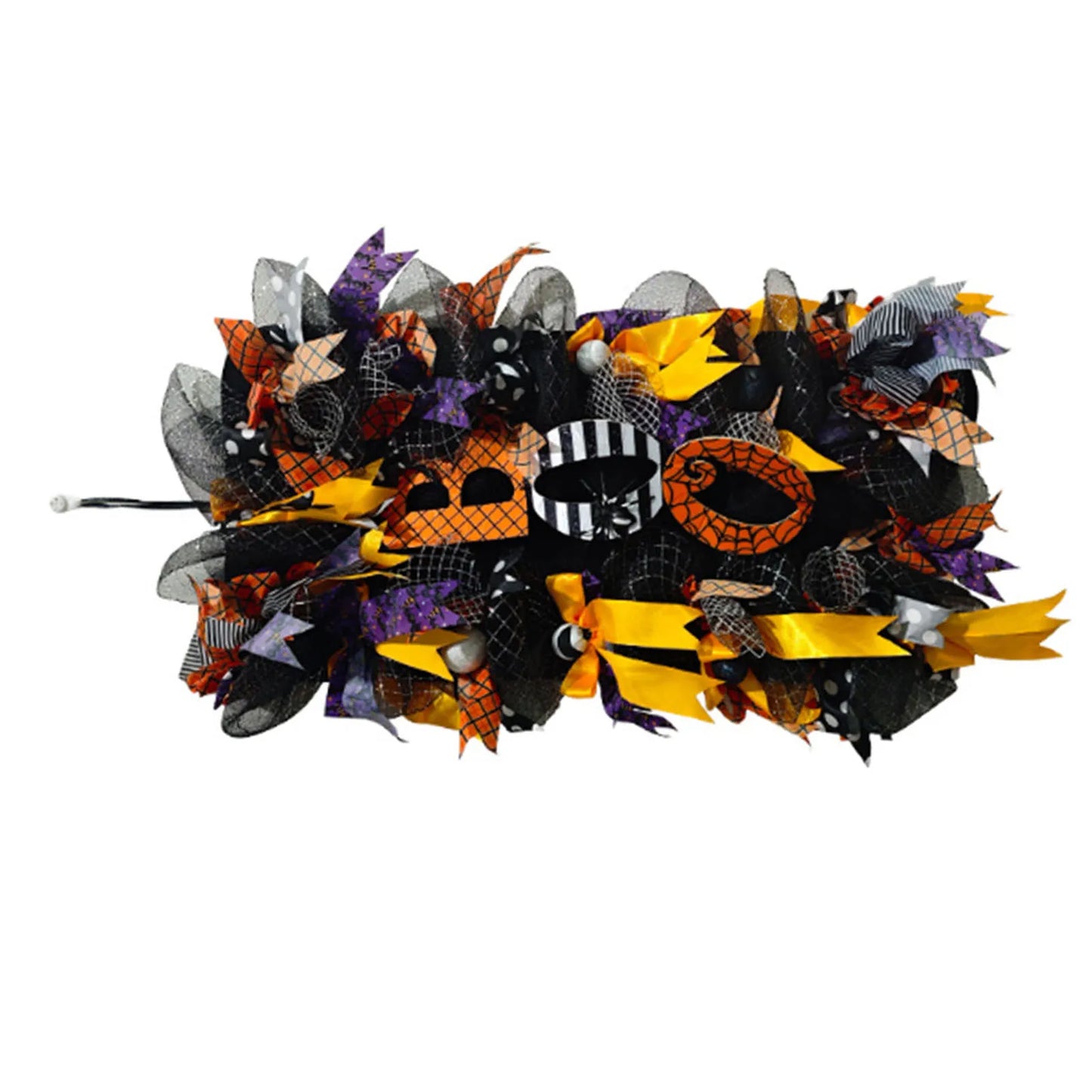 Spooky Halloween Wreath With Pumpkin Spiderweb Door Decoration