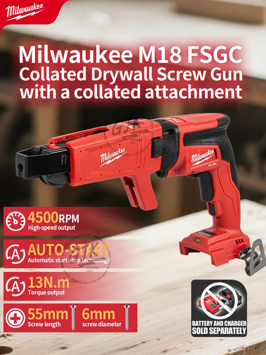 Milwaukee M18 Fuel Brushless Drywall Screw Gun Bare Tool 4500RPM