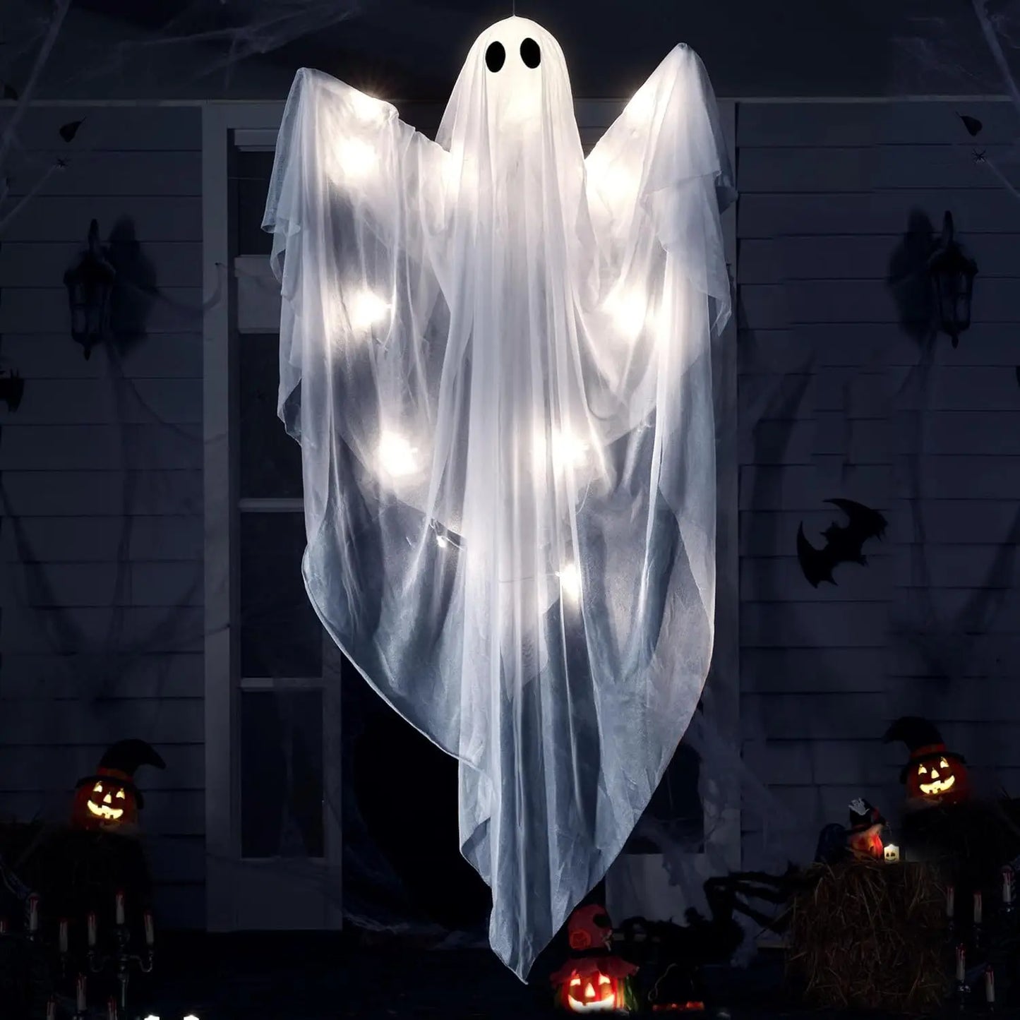 LED Hanging Light Up Ghost Decoration For Halloween Party